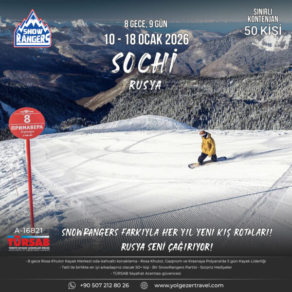 Sochi Kayak Turu 2026 | Rosa Khutor'da 7 Gün Kar ve Eğlence